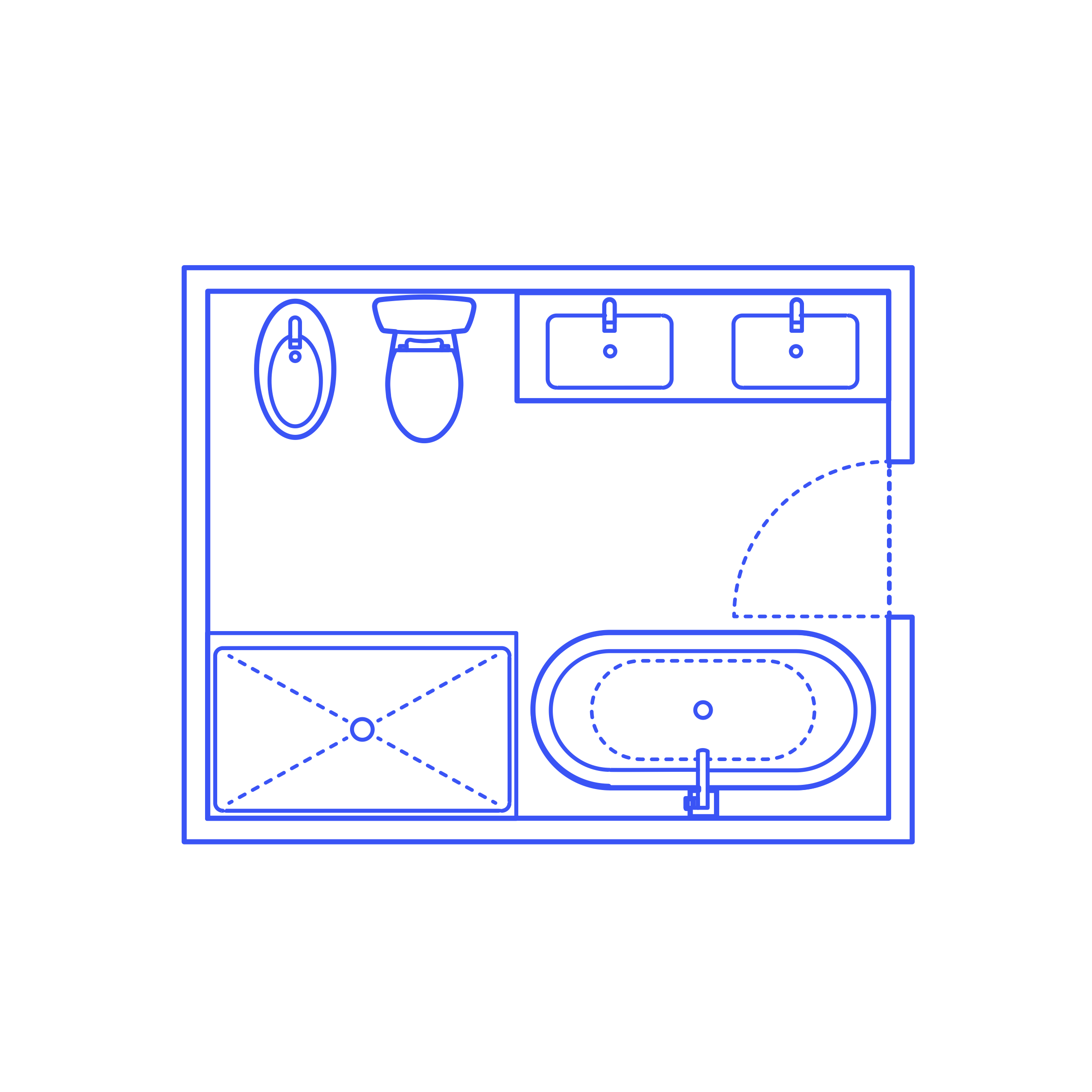 Layouts Bathrooms Primary Luxury Bidet 2 Wall Facing Silhouette Cutting Svg Files Free Vectors